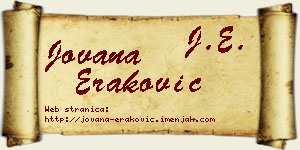 Jovana Eraković vizit kartica